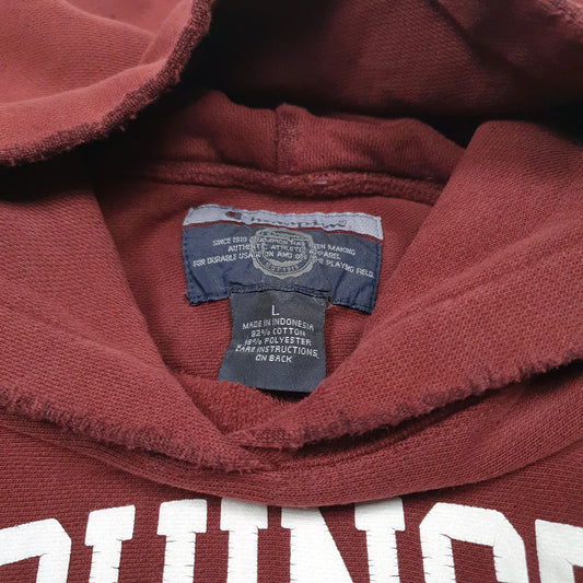Mens Burgundy Champion Reverse Weave Washington College USA Hoodie Jumper