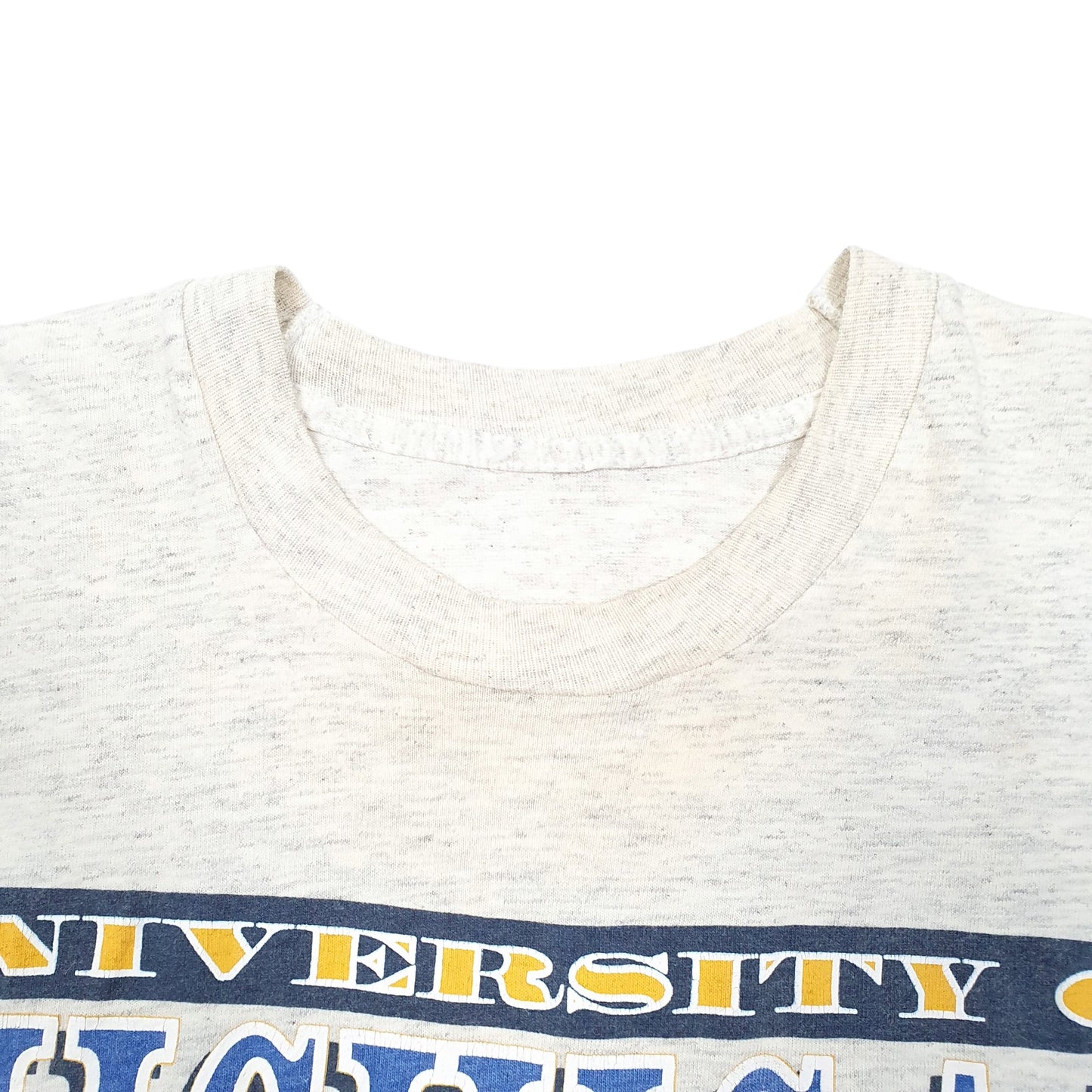 Mens Grey Unbranded Single Stitch Vintage 90s Michigan Wolverines Short Sleeve T Shirt