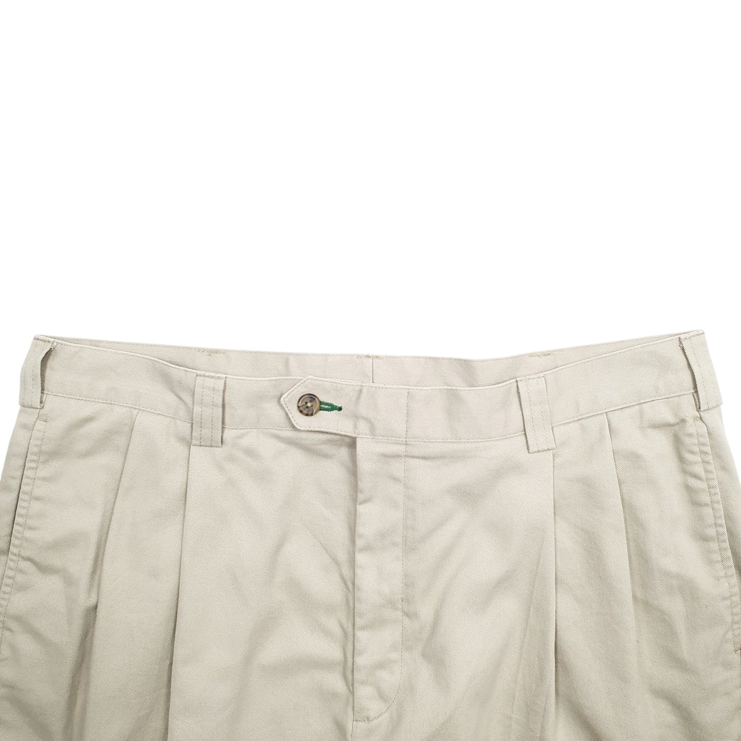 Mens Cream Tommy Hilfiger Double Pleated Chino Trousers