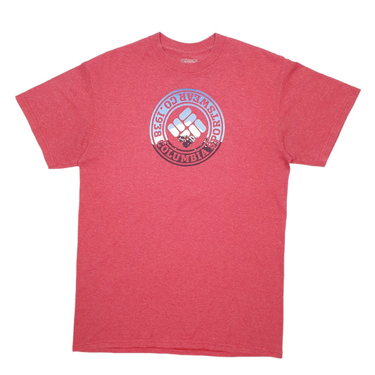 Mens Red Columbia Sportswear Spellout Short Sleeve T Shirt