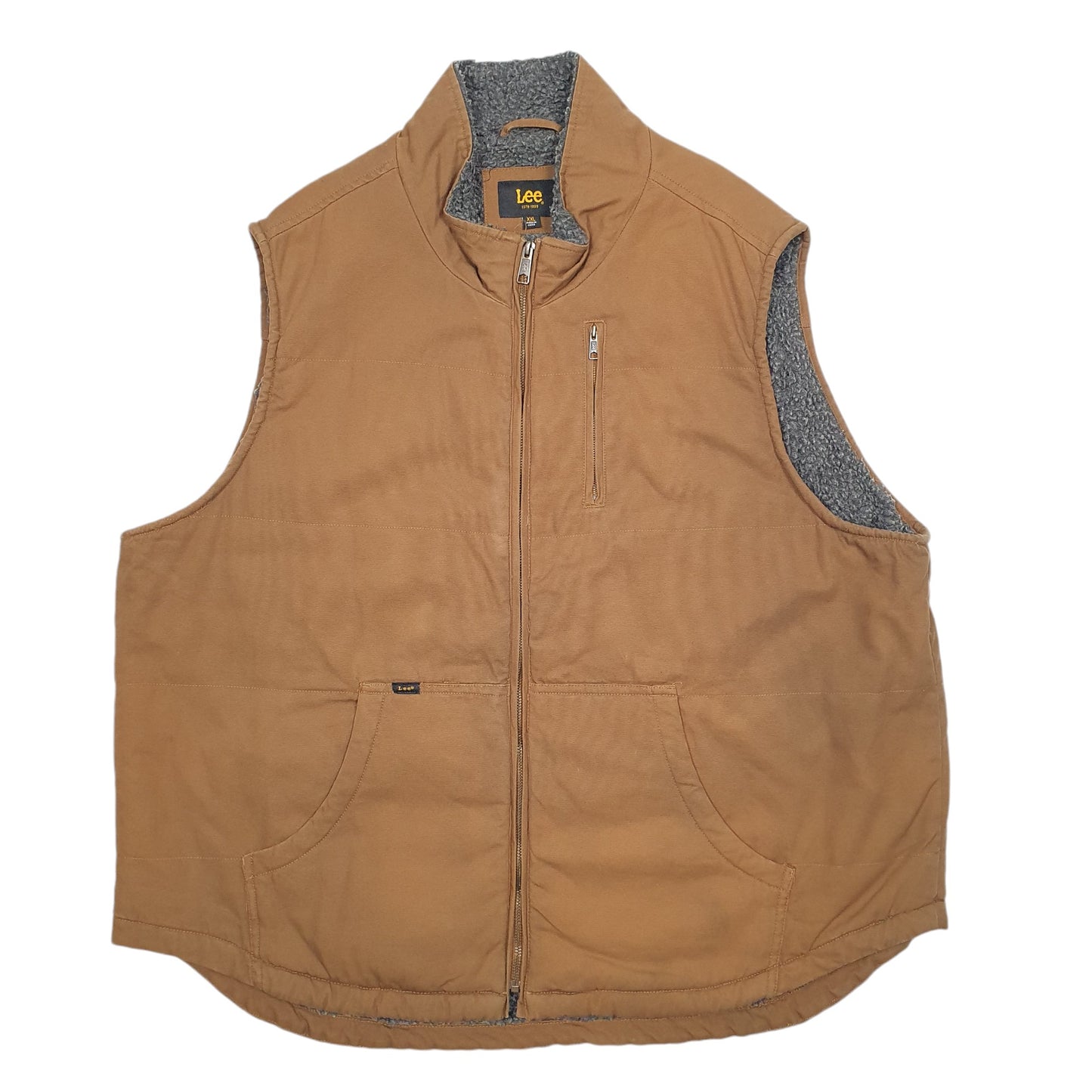 Mens Brown Lee Thermal Lined Crewneck Coat