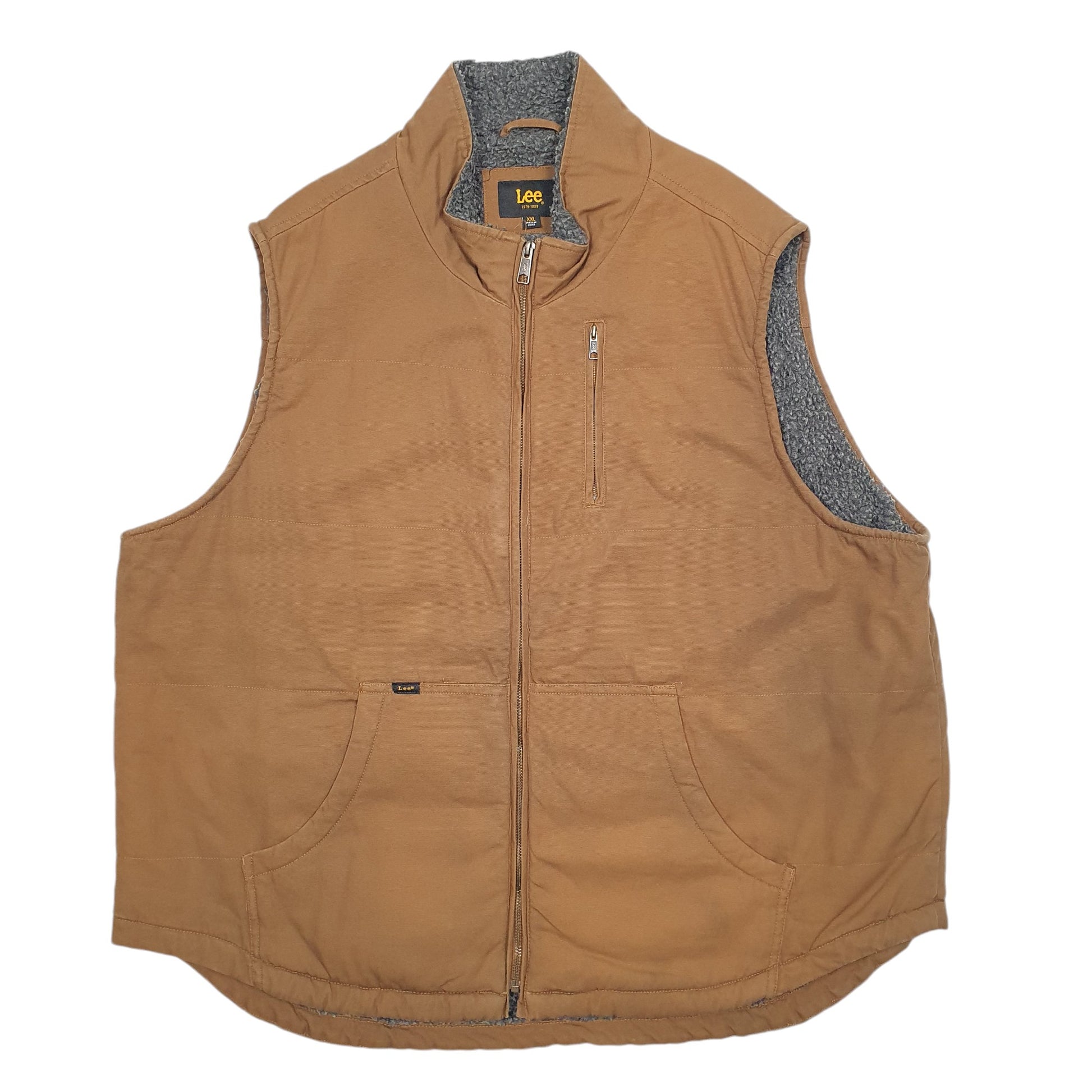 Mens Brown Lee Thermal Lined Crewneck Coat