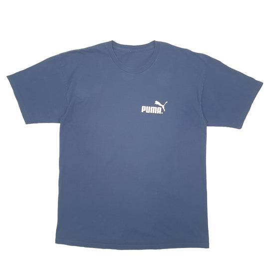 Mens Navy Puma  Short Sleeve T Shirt