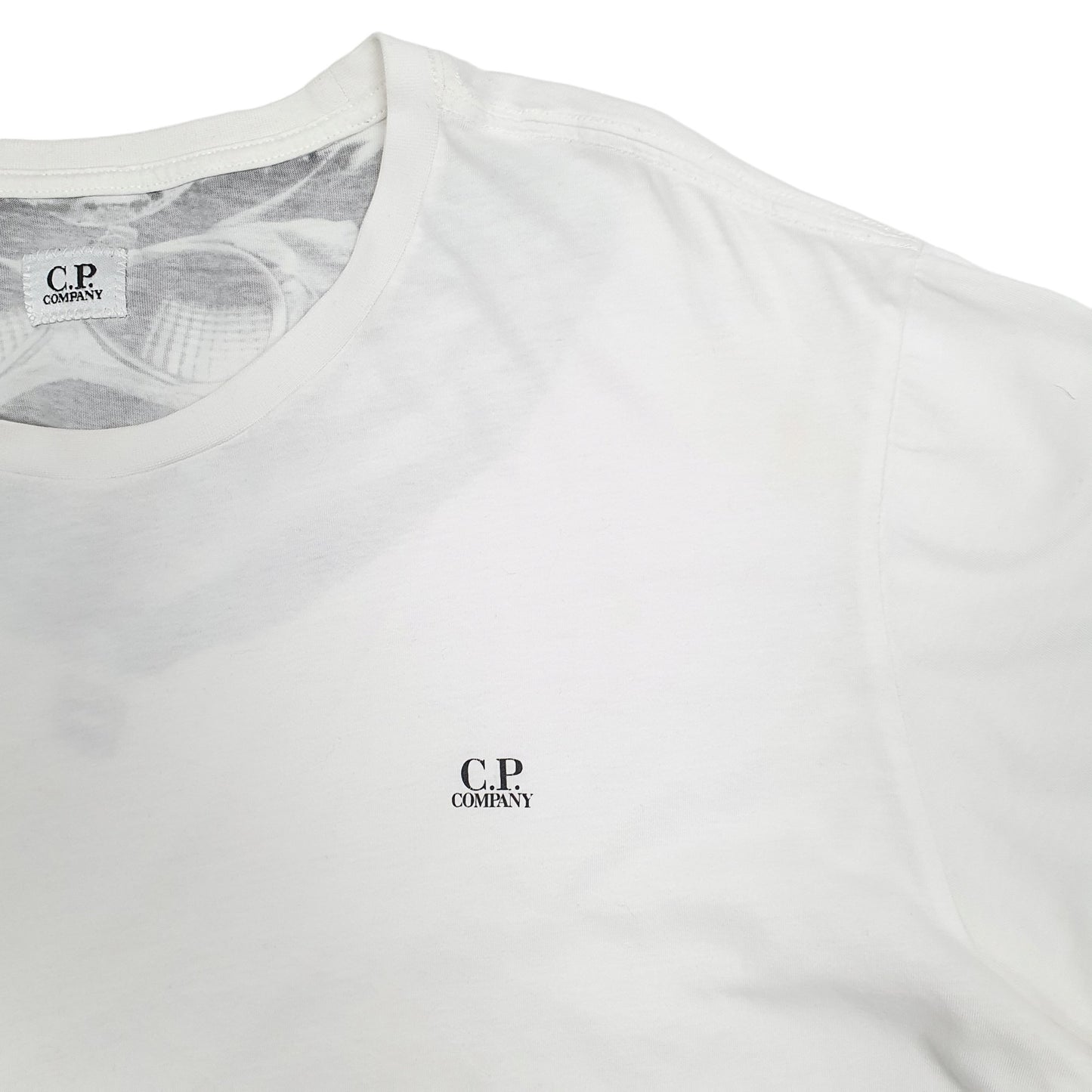Mens White CP Company Goggles Short Sleeve T Shirt
