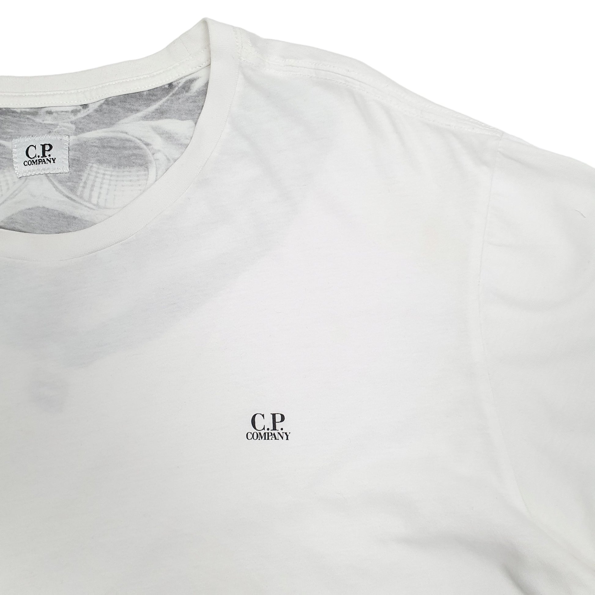 Mens White CP Company Goggles Short Sleeve T Shirt
