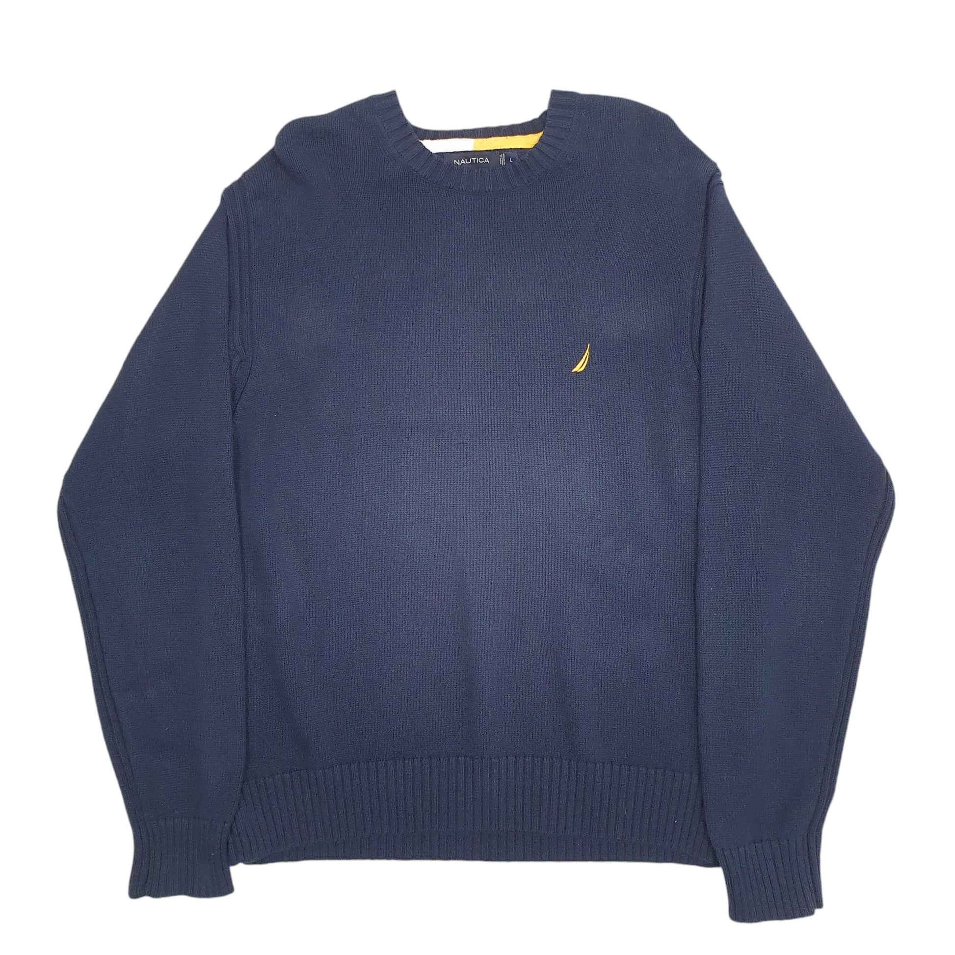 Mens Navy Nautica Knit Crewneck Jumper