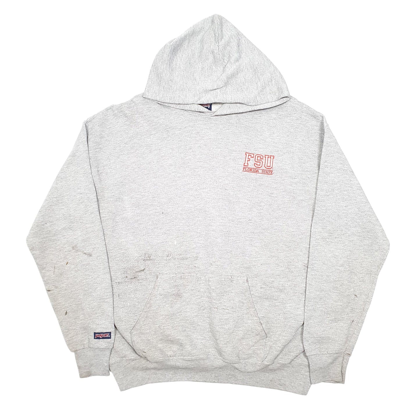 Mens Grey Jansport Vintage Florida State University FSU Made In USA Hoodie Jumper