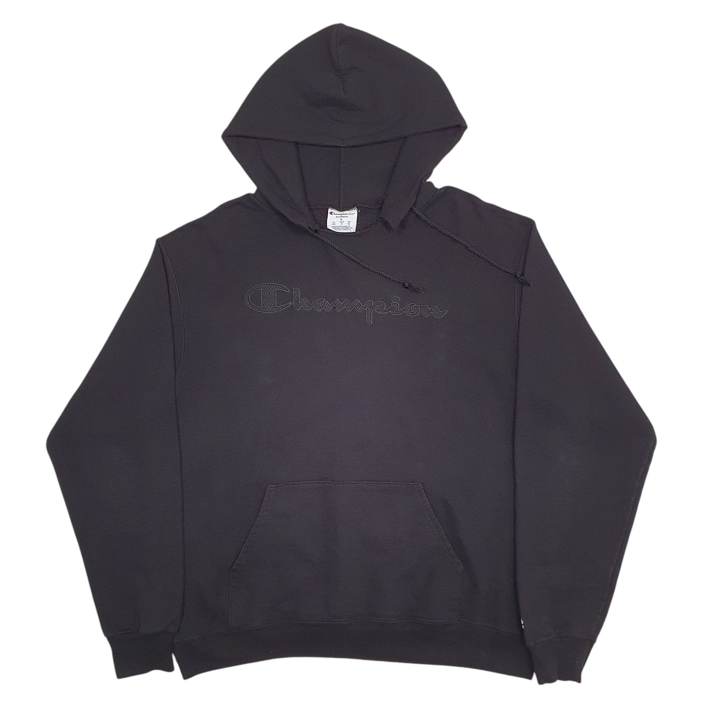 Mens Black Champion Hood opening has been altered Crewneck Jumper