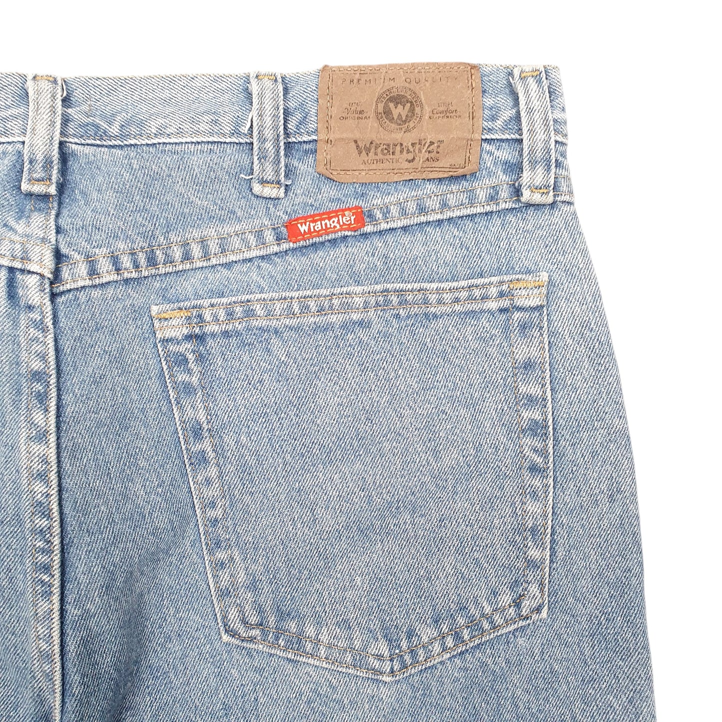 Mens Blue Wrangler Denim Jeans Jorts Regular Cut offs Denim Shorts