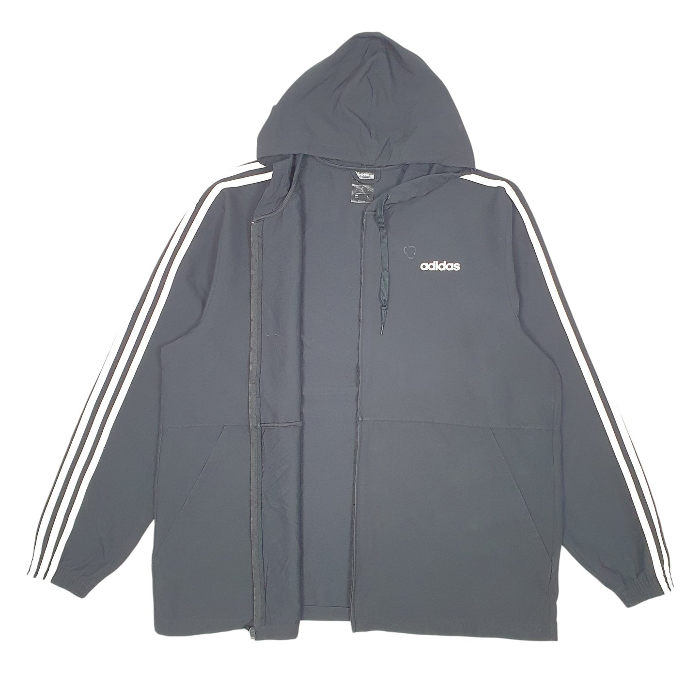 Mens Black Adidas Hooded  Coat