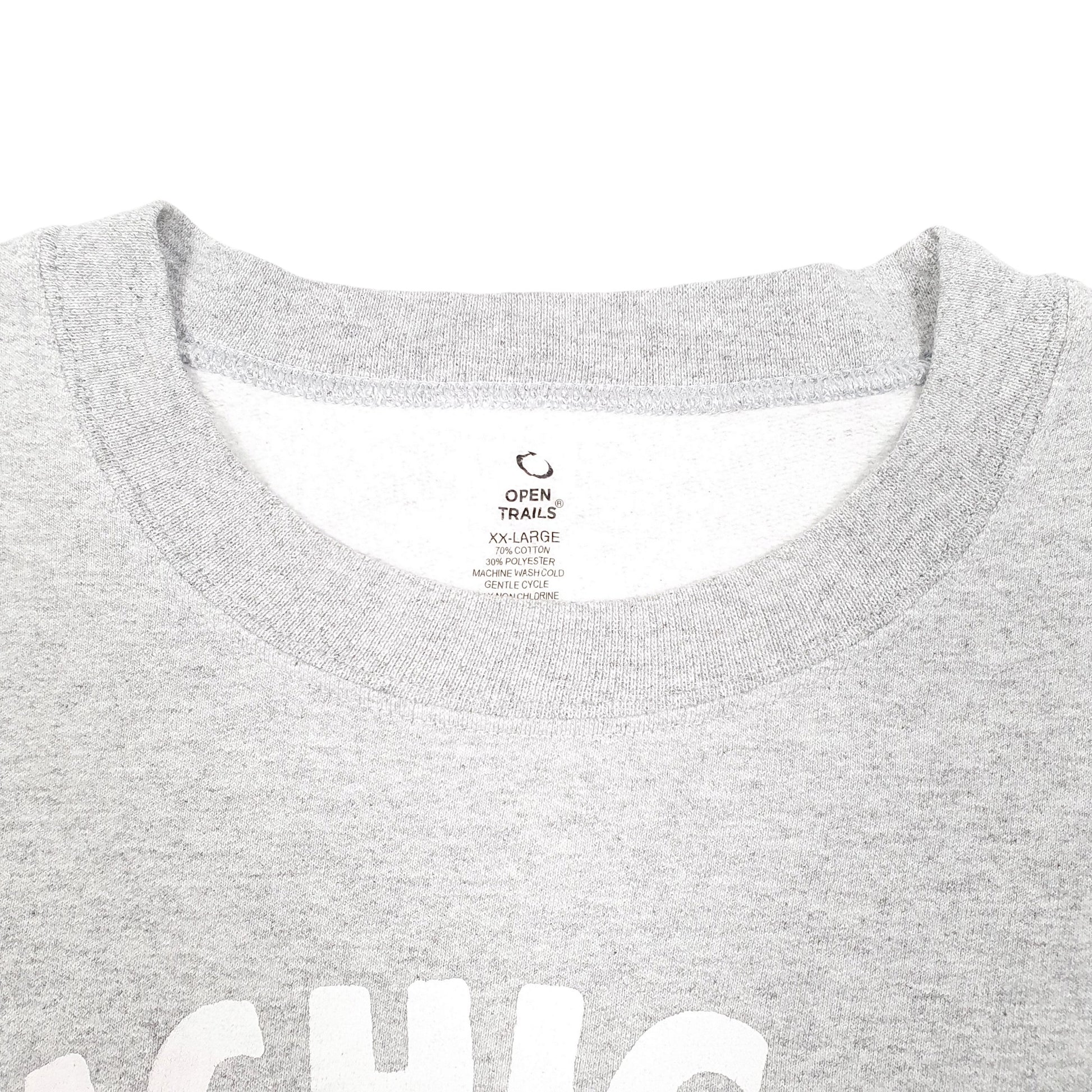 Mens Grey Open trails Michigan Great Lakes State USA Spellout Crewneck Jumper