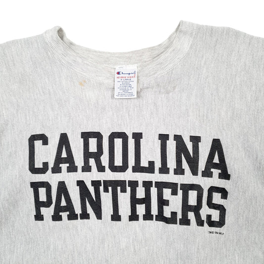 Mens Grey Champion NFL Pro Line Carolina Panthers Vintage 1994 90s Crewneck Jumper