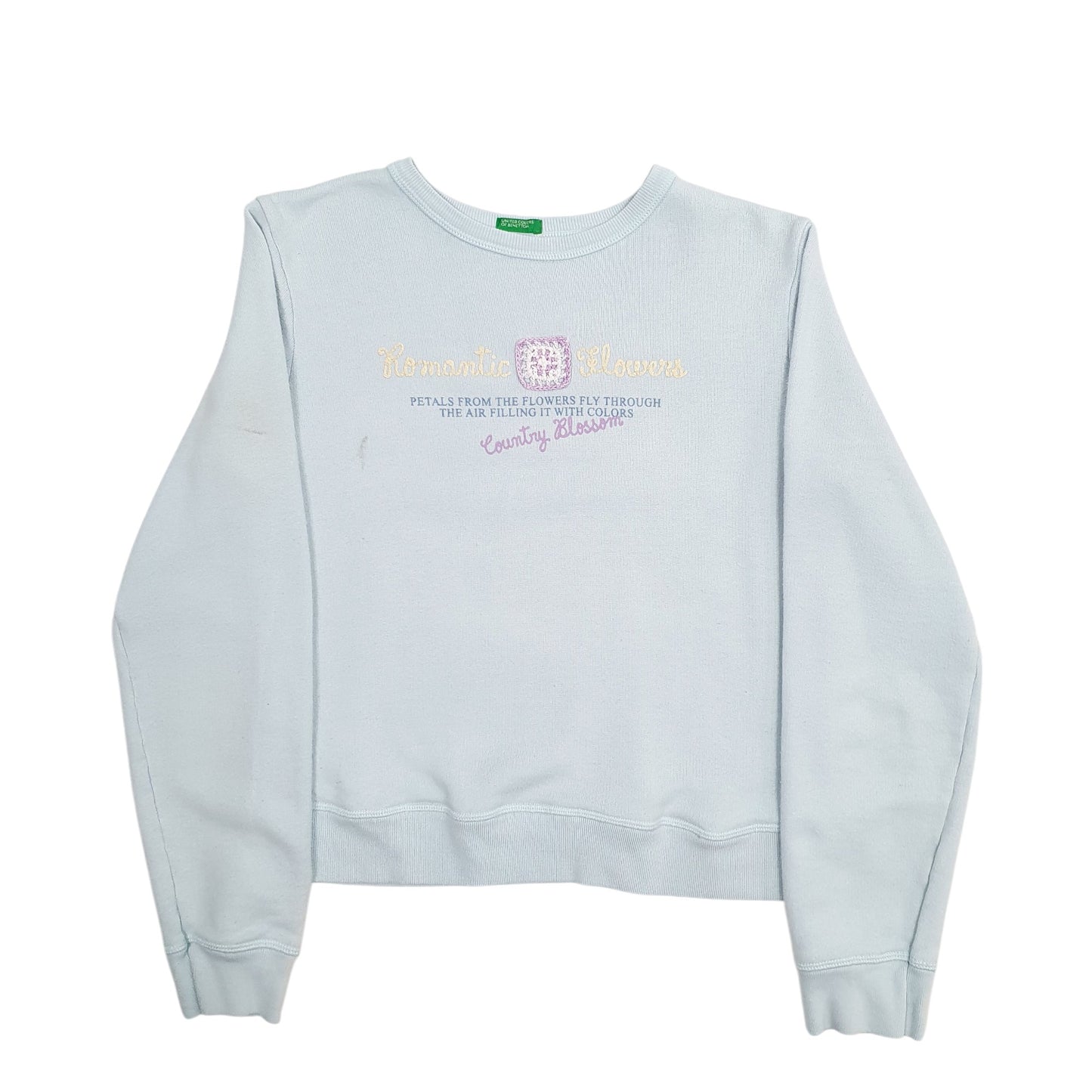 Womens Blue United Colors Of Benetton Romantic Flowers Crewneck Jumper