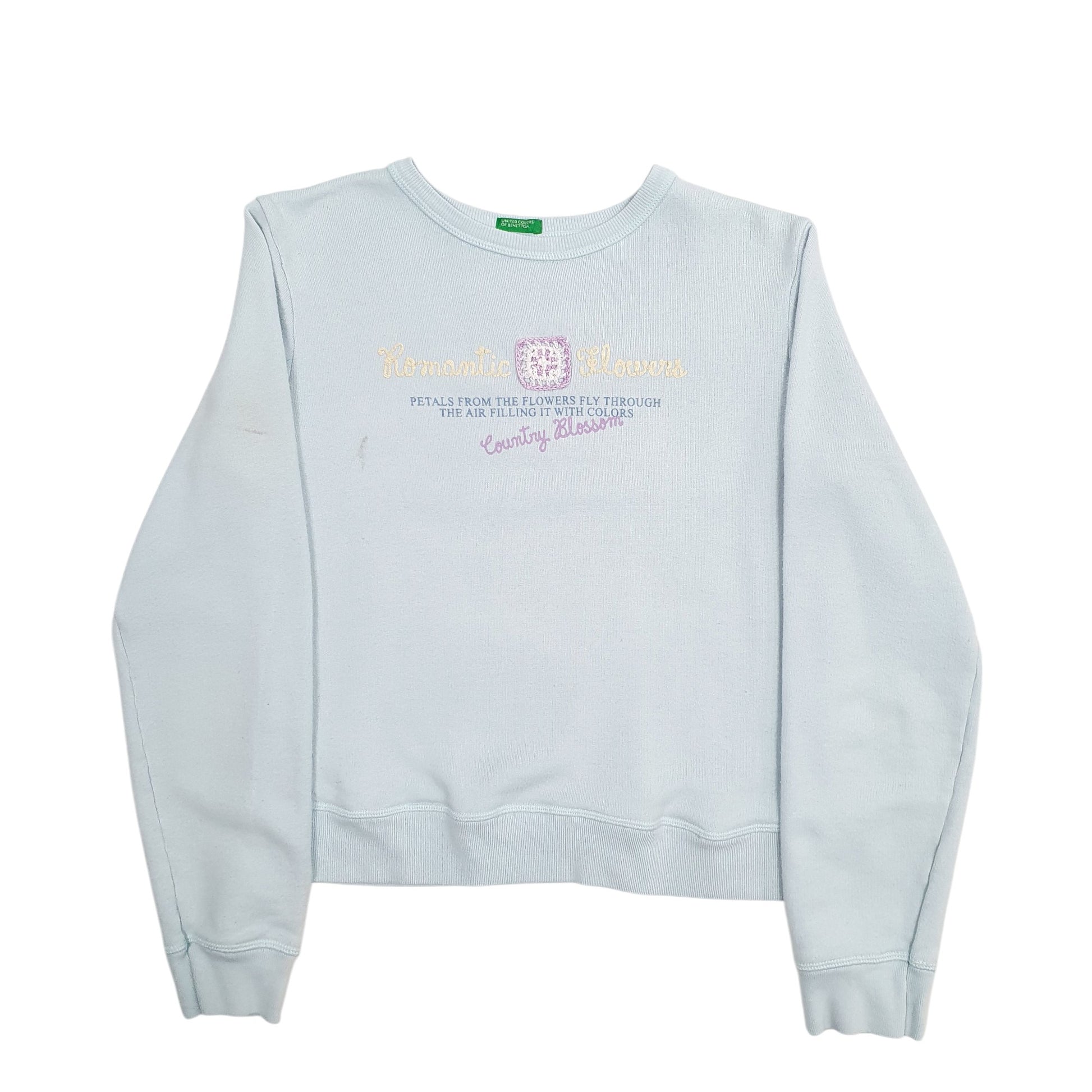 Womens Blue United Colors Of Benetton Romantic Flowers Crewneck Jumper