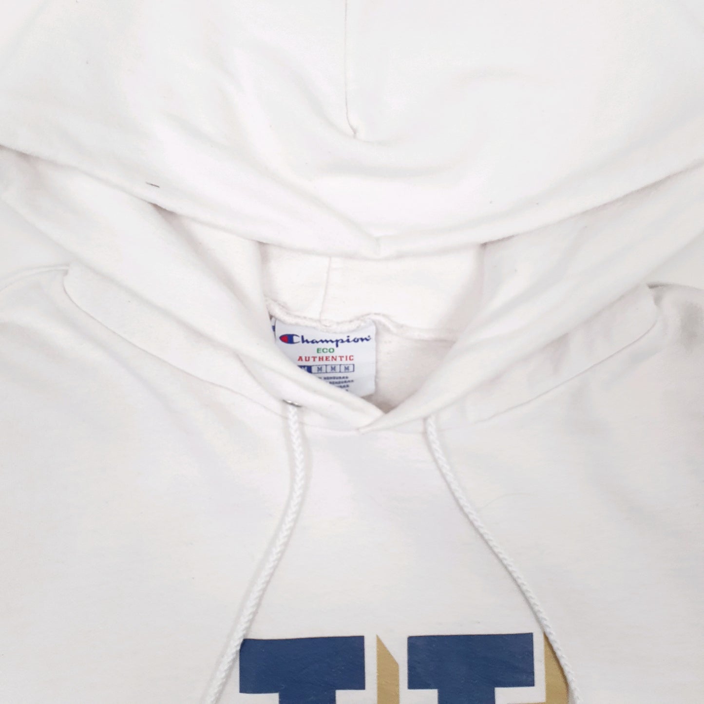 Mens White Champion Hockey Hoodie Jumper