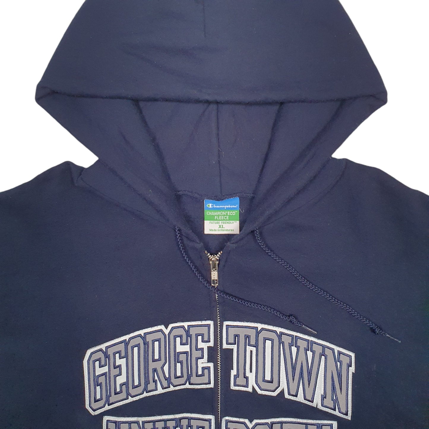 Mens Navy Champion George Town University Spellout Full Zip Jumper