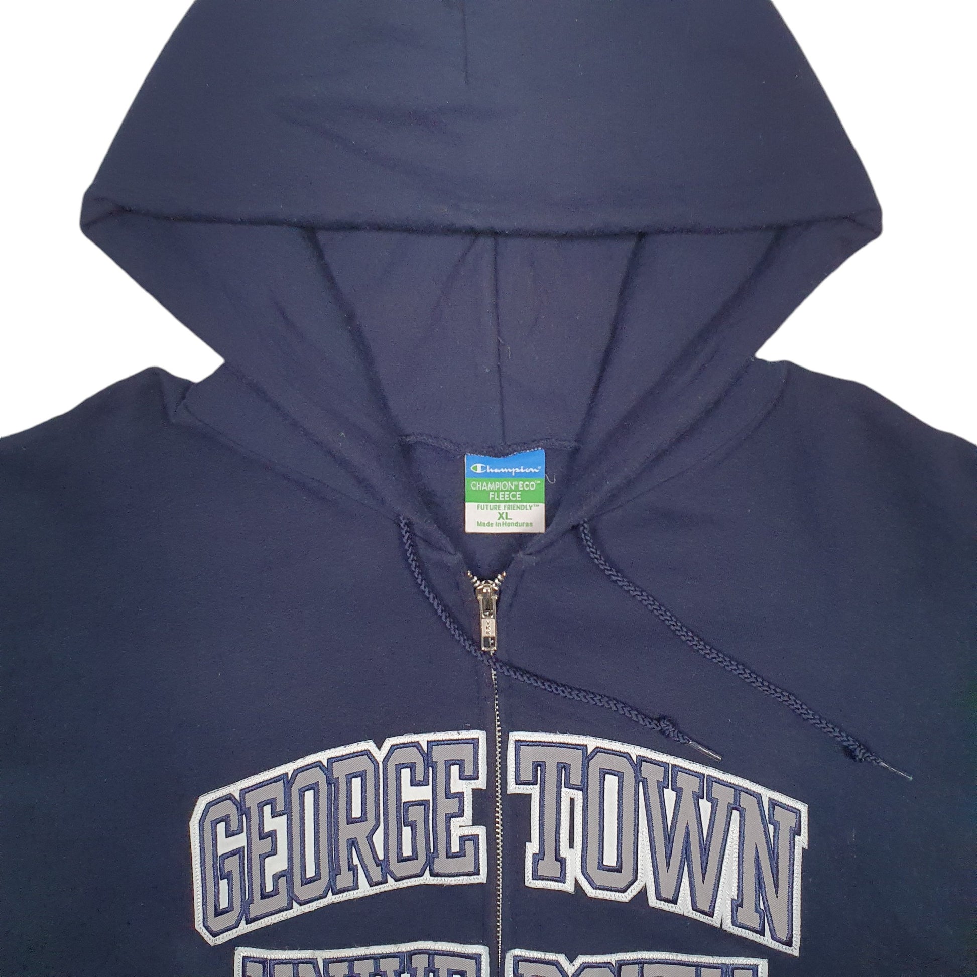 Mens Navy Champion George Town University Spellout Full Zip Jumper