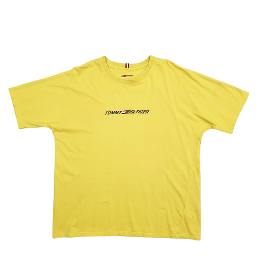 Mens Yellow Tommy Hilfiger Spellout Short Sleeve T Shirt