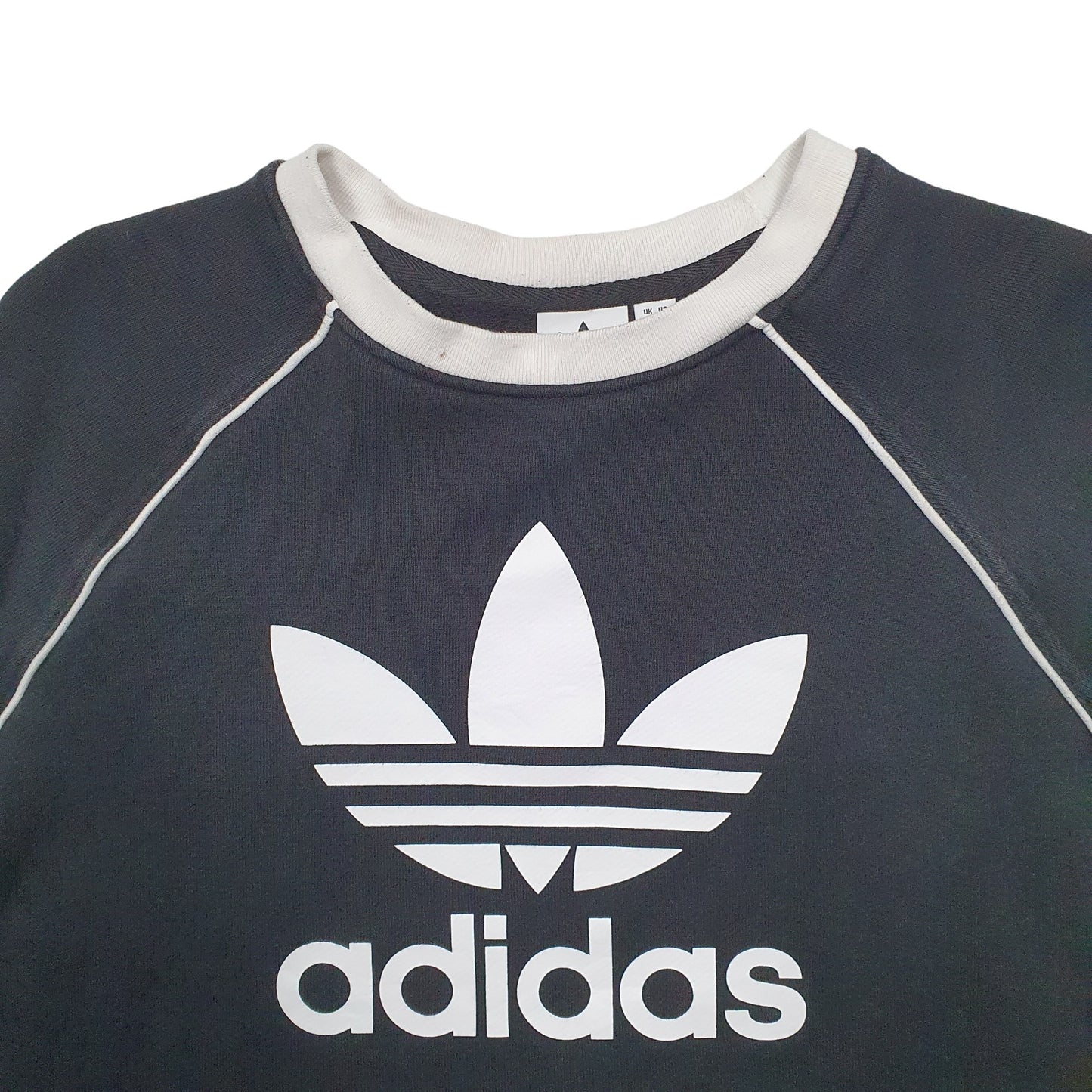 Mens Black Adidas Spellout Crewneck Jumper