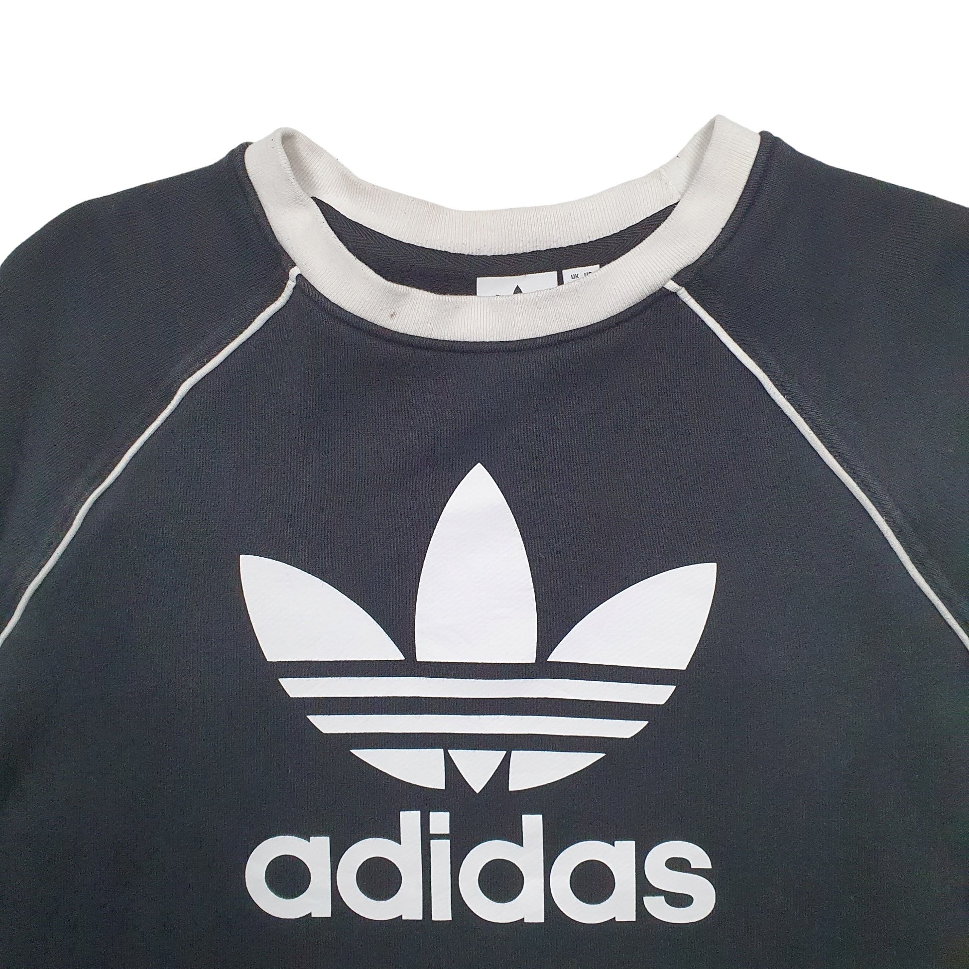 Mens Black Adidas Spellout Crewneck Jumper