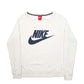 Womens White Nike Spellout Crewneck Jumper