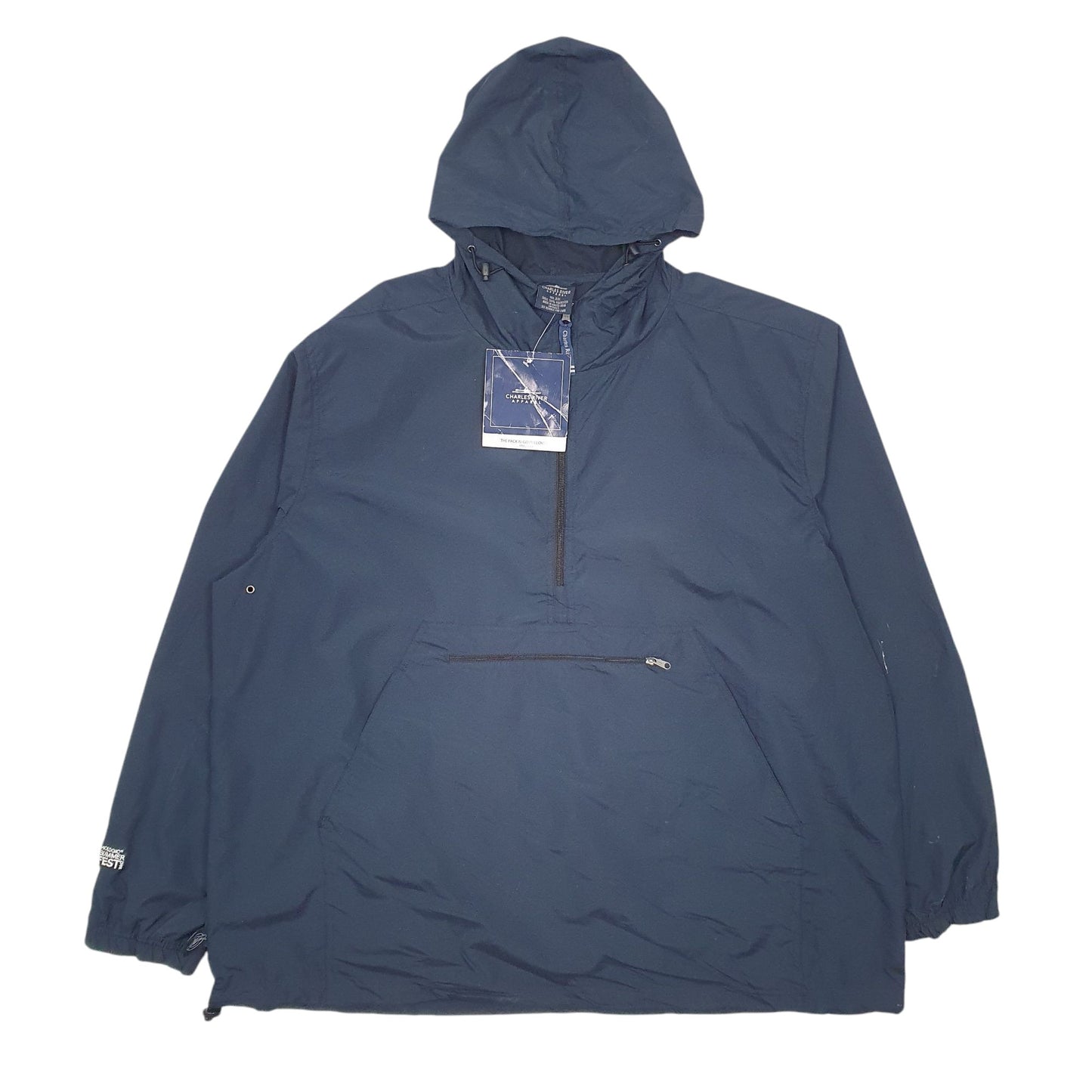 Mens Navy Charles River Pullover  Coat