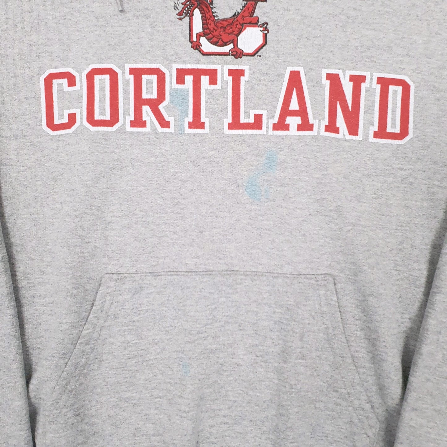 Mens Grey Champion Cortland Red Dragons Hoodie Jumper