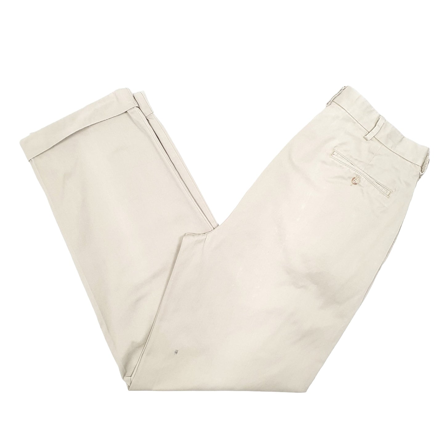 Mens Beige Polo Ralph Lauren Vintage Double Pleated Chino Trousers