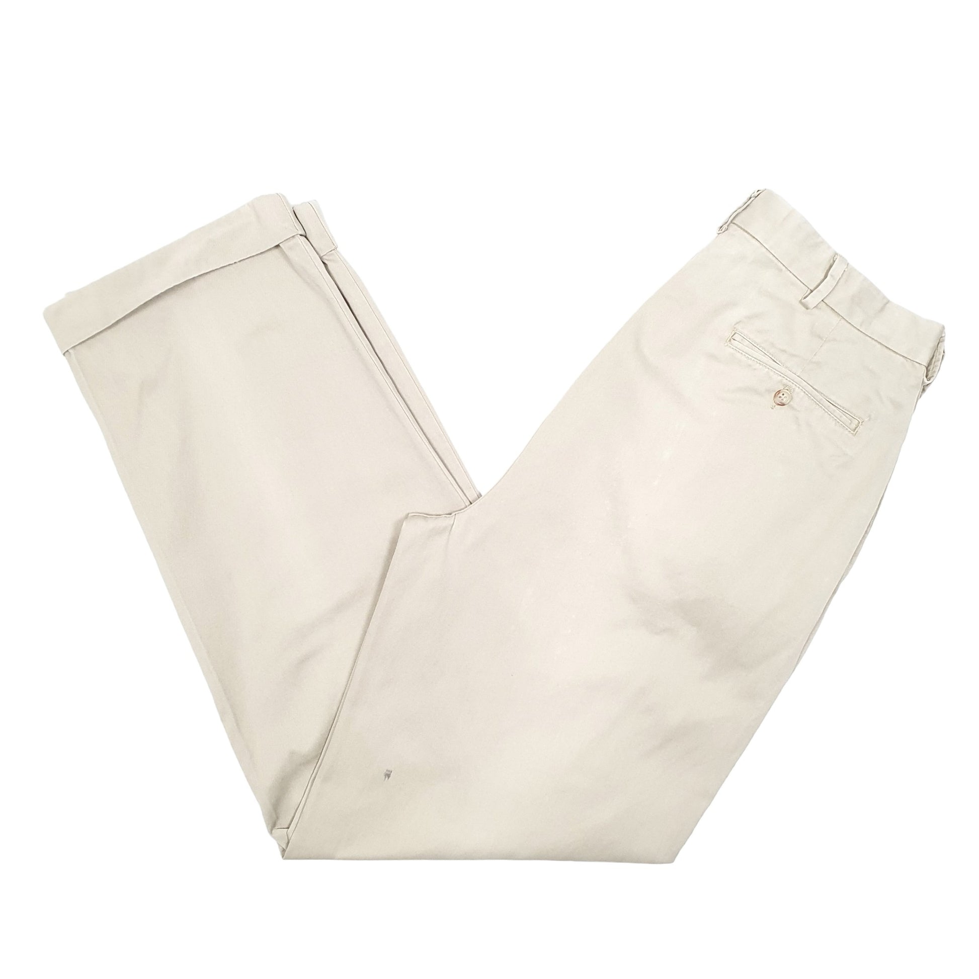 Mens Beige Polo Ralph Lauren Vintage Double Pleated Chino Trousers