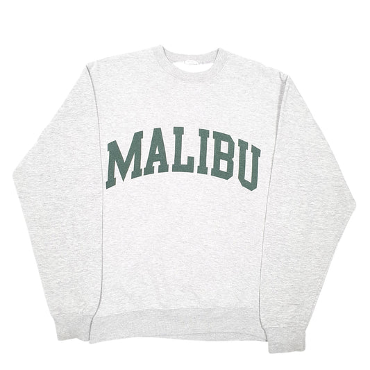 Mens Grey John Galt Malibu  Spellout Crewneck Jumper
