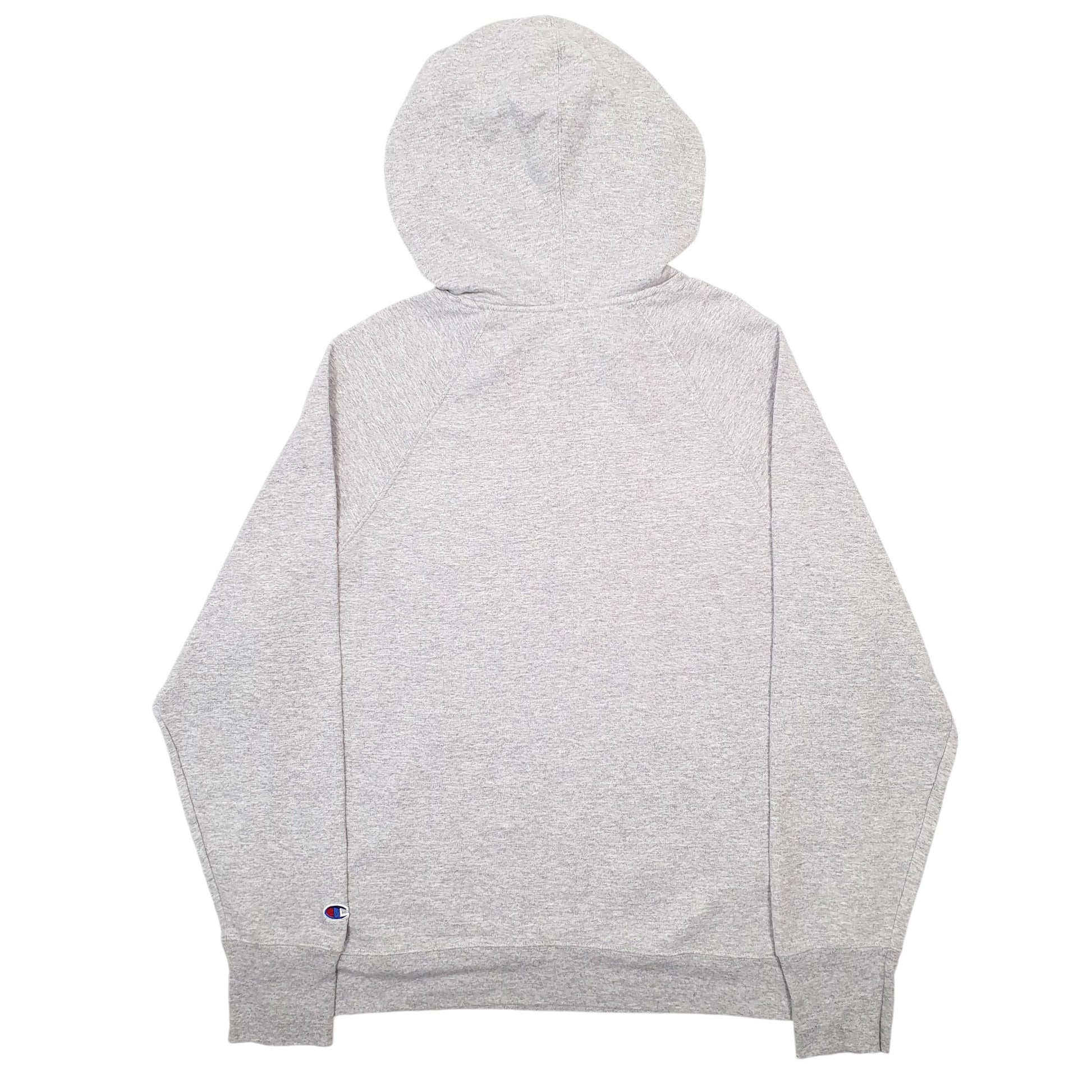 Mens Grey Champion Spellout Hoodie Jumper