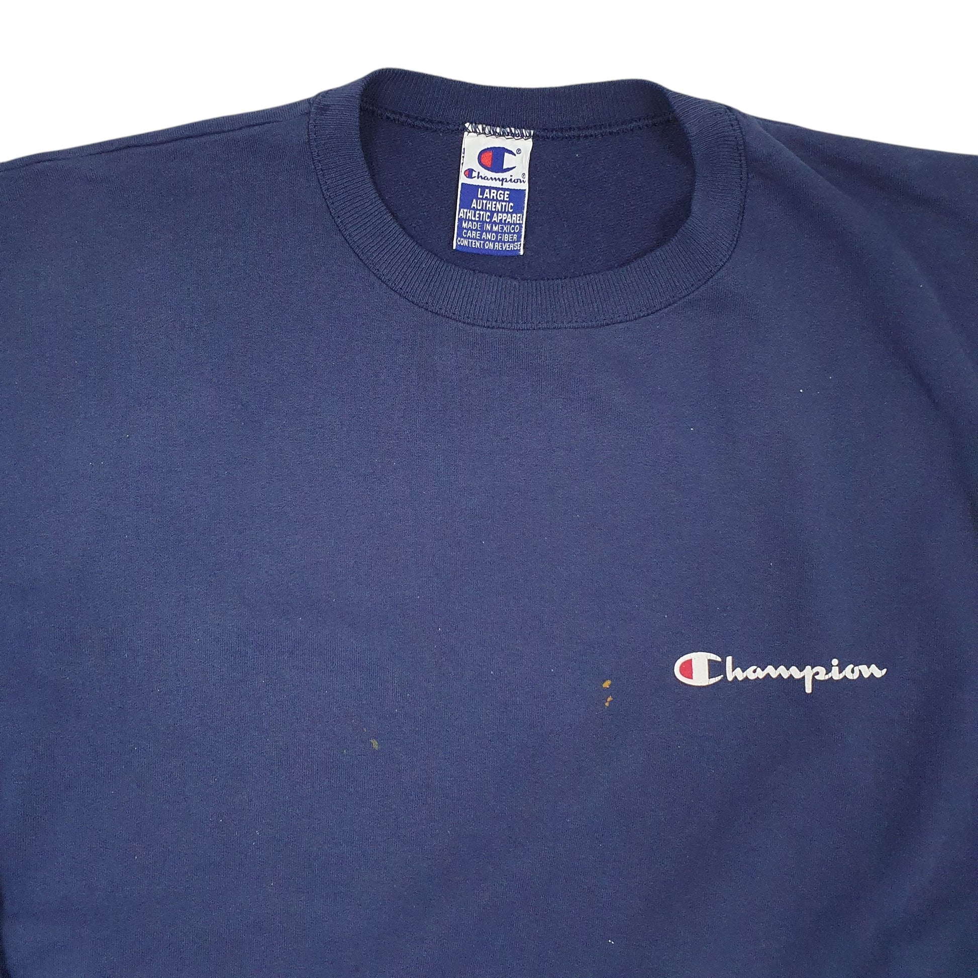 Mens Navy Champion Vintage 90s Crewneck Jumper