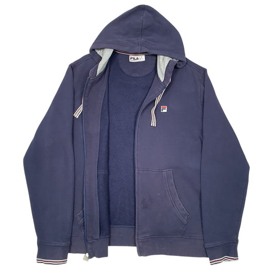 Mens Navy Fila  Full Zip Jumper
