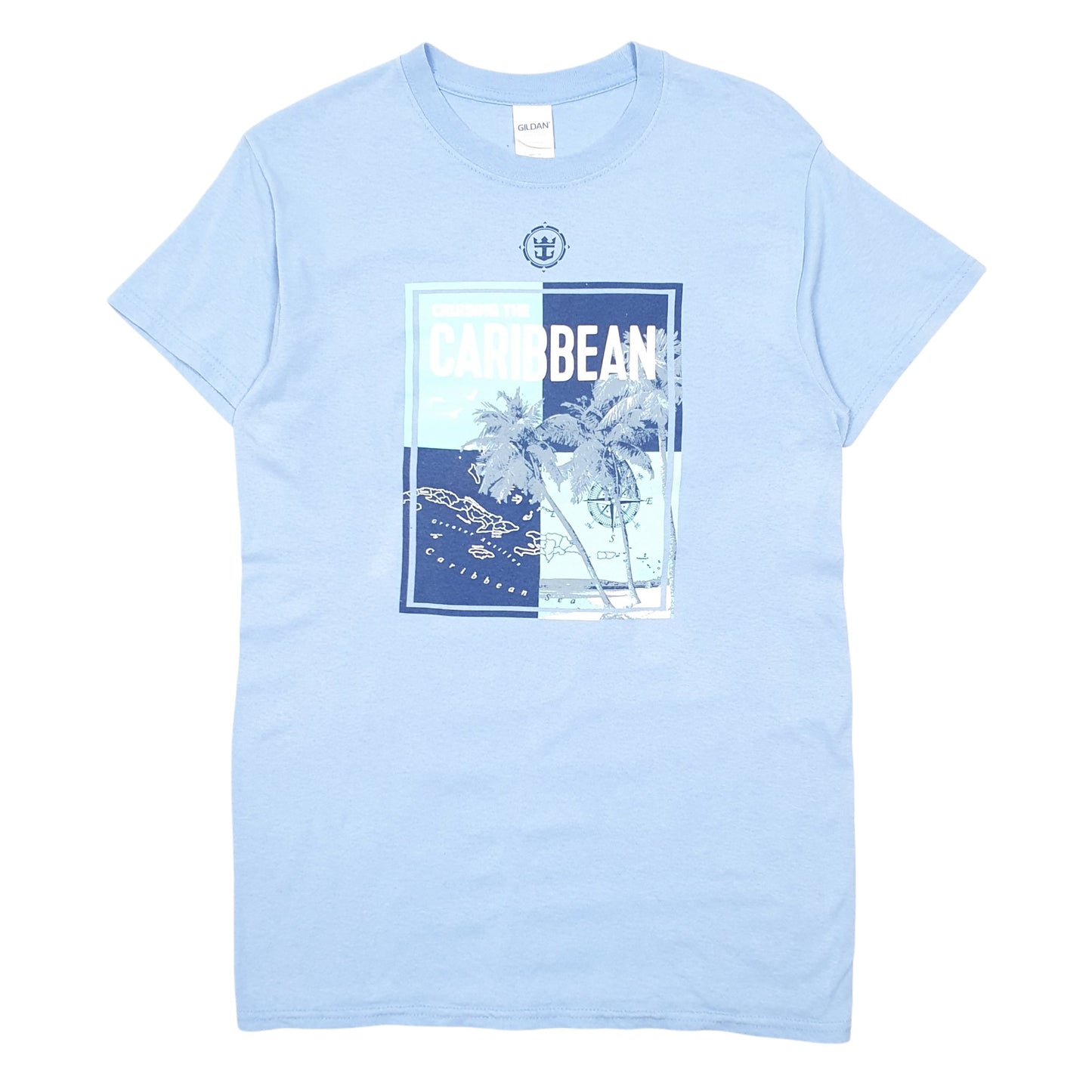 Mens Blue Gildan Cruising The Caribbean Short Sleeve T Shirt