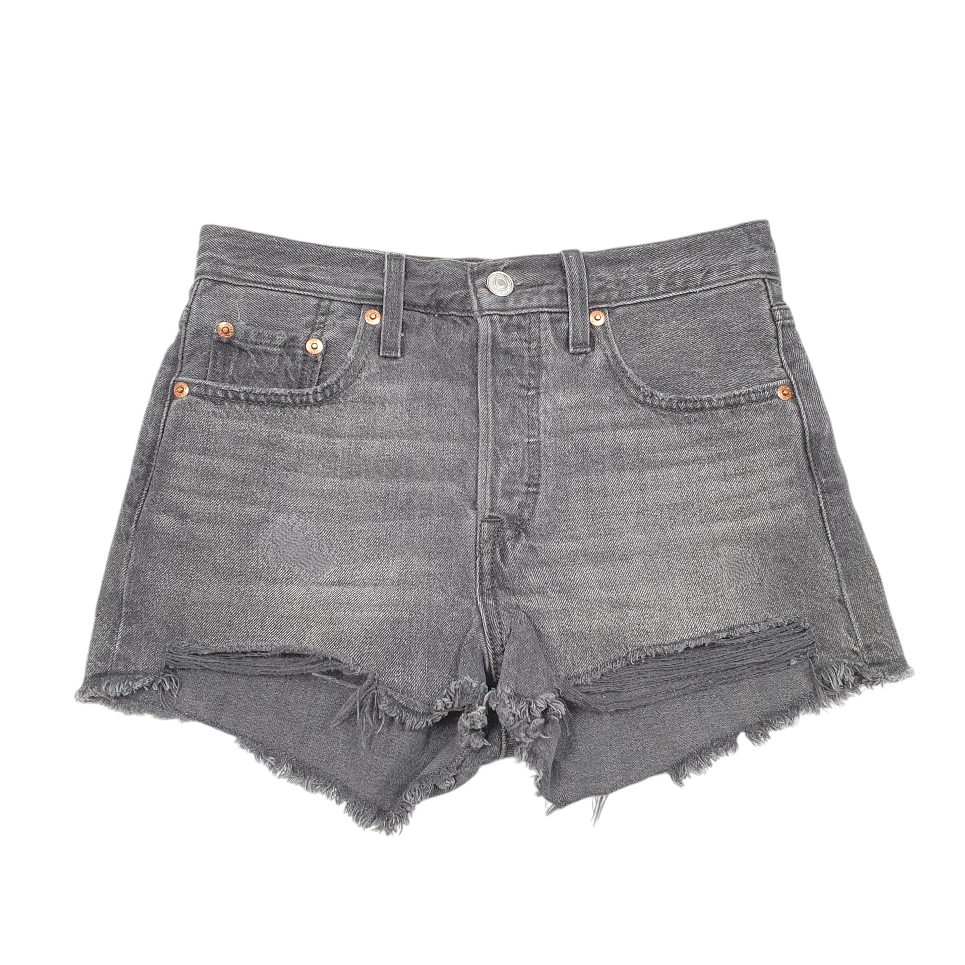 Womens Grey Levis 501 Jorts Hot Pants Denim Shorts