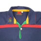 Mens Navy Canterbury Rugby Australia Spellout Striped Long Sleeve Polo Shirt