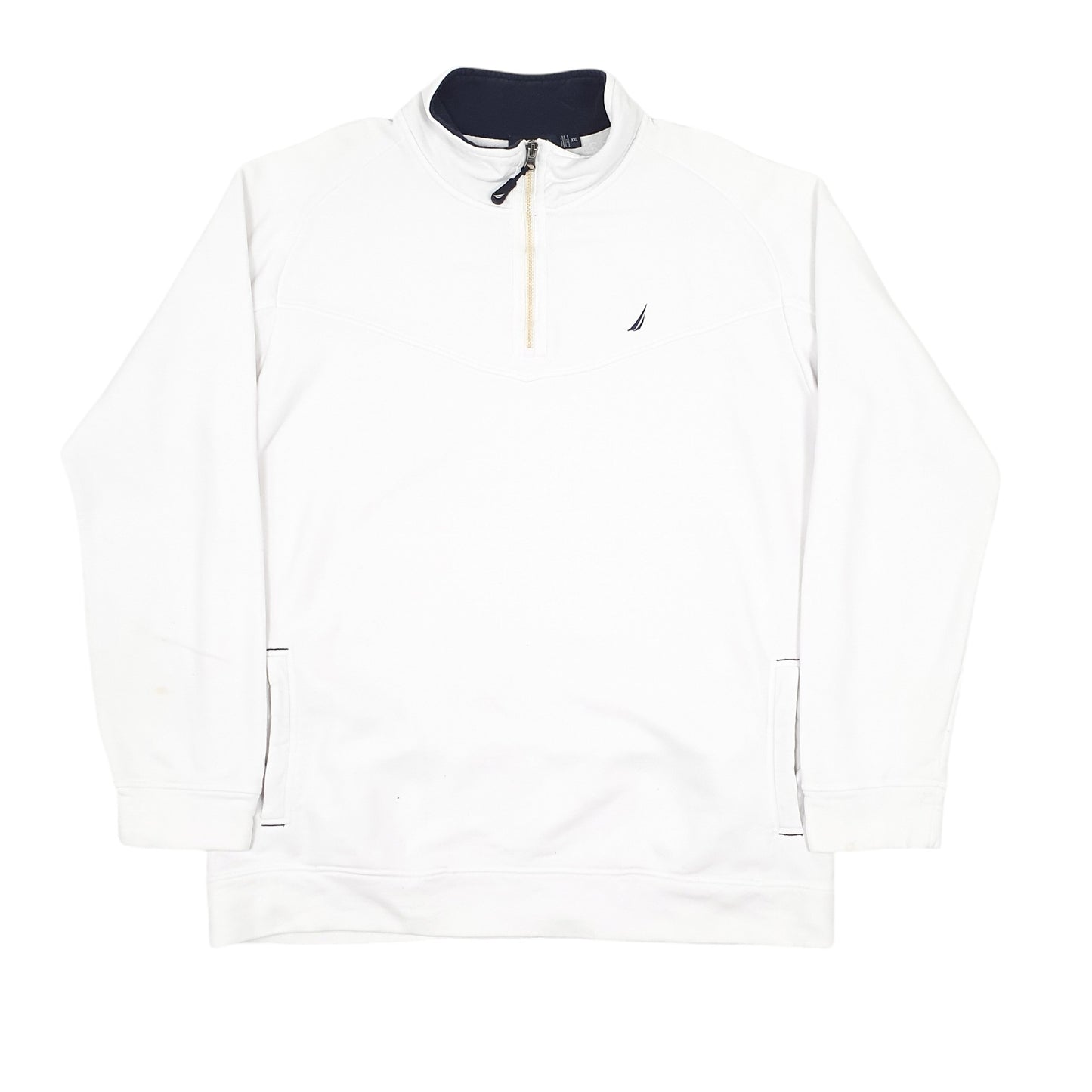 Mens White Nautica  Quarter Zip Jumper