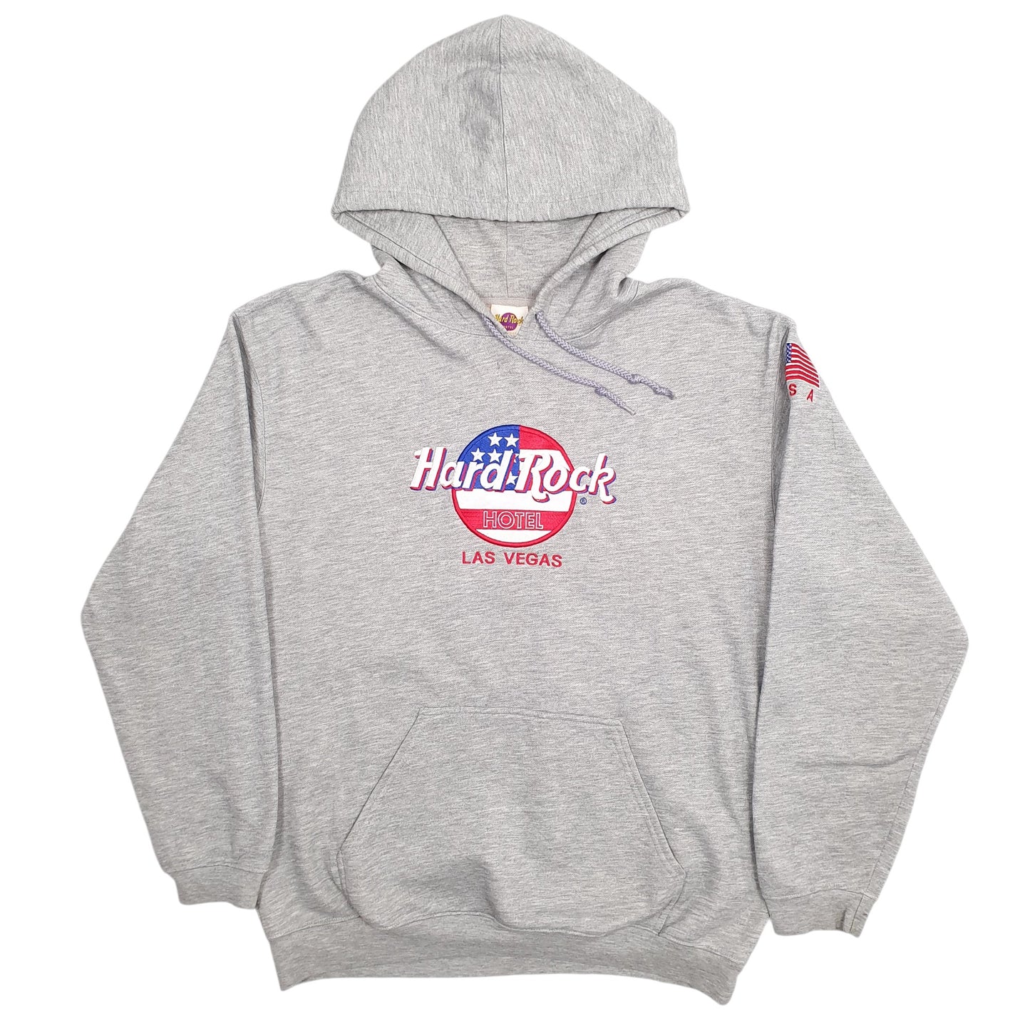 Mens Grey Hard Rock Cafe Hotel Spellout Hoodie Jumper