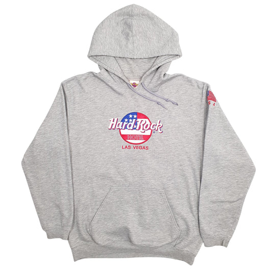 Mens Grey Hard Rock Cafe Hotel Spellout Hoodie Jumper