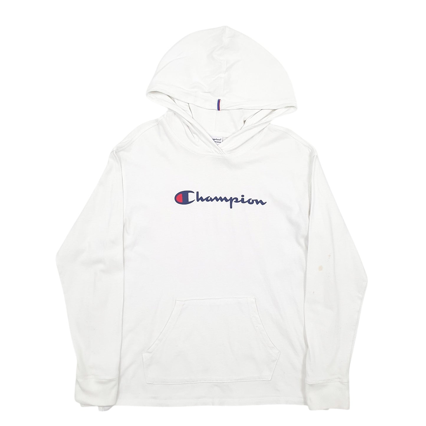 Womens White Champion Spellout Hoodie Jumper