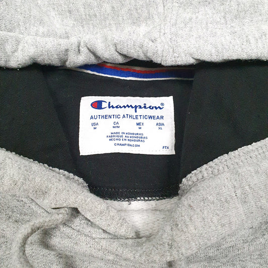 Mens Grey Champion Script Hoodie Jumper