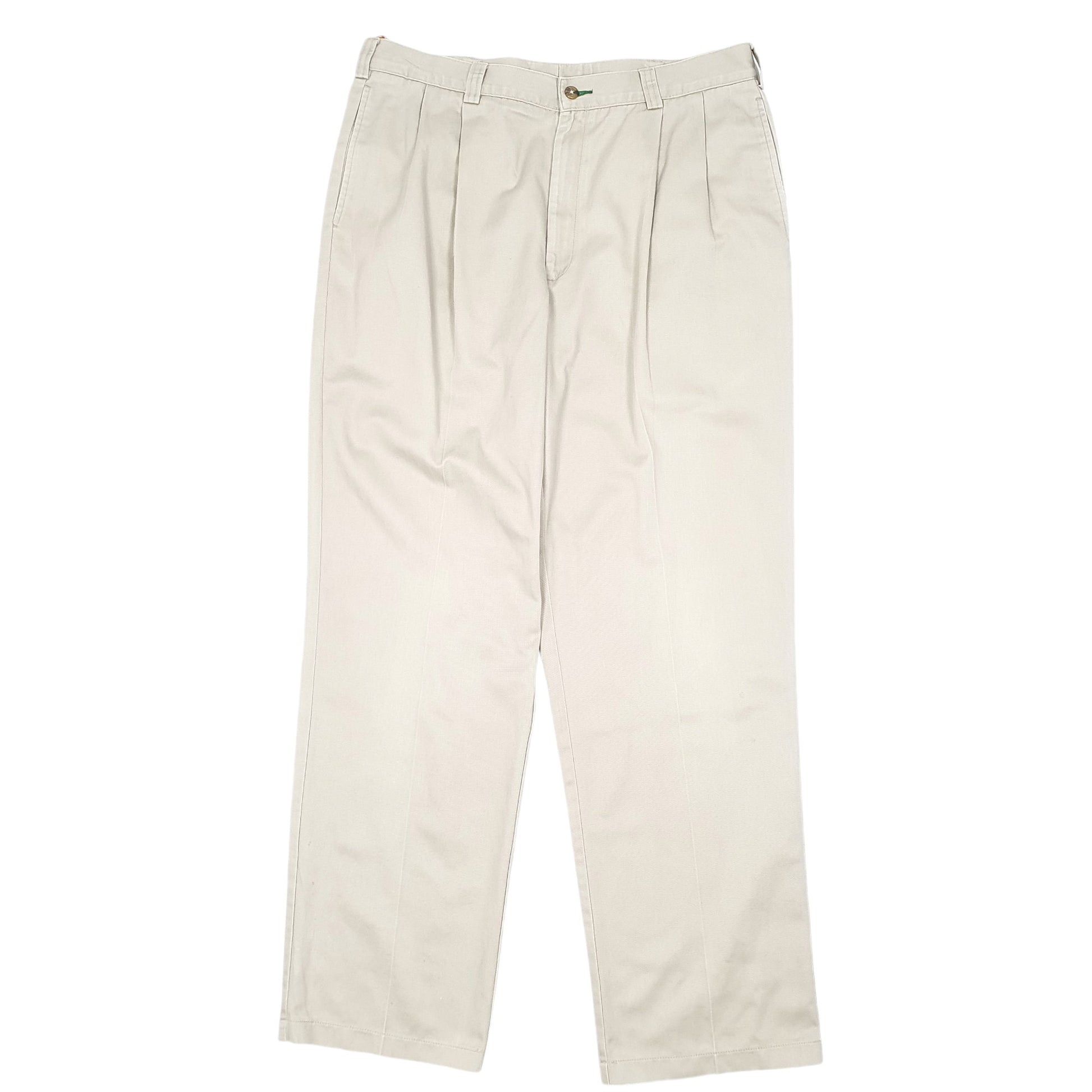 Mens Beige Tommy Hilfiger Double Pleated Chino Trousers