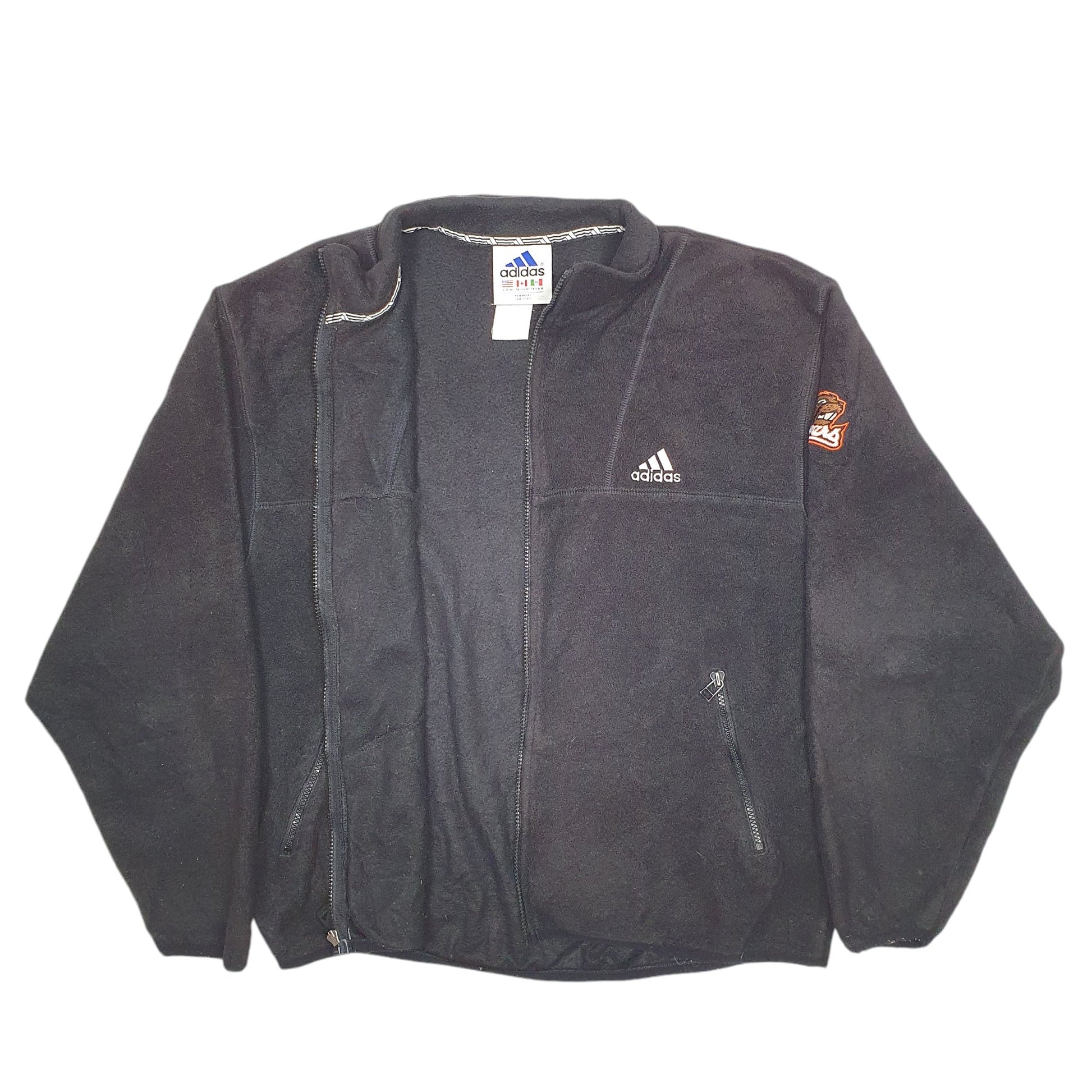 Mens Black Adidas Vintage Beavers Full Zip Jumper
