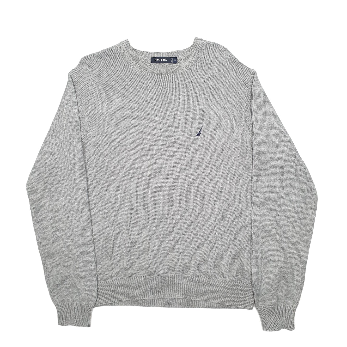 Mens Grey Nautica Knit Crewneck Jumper