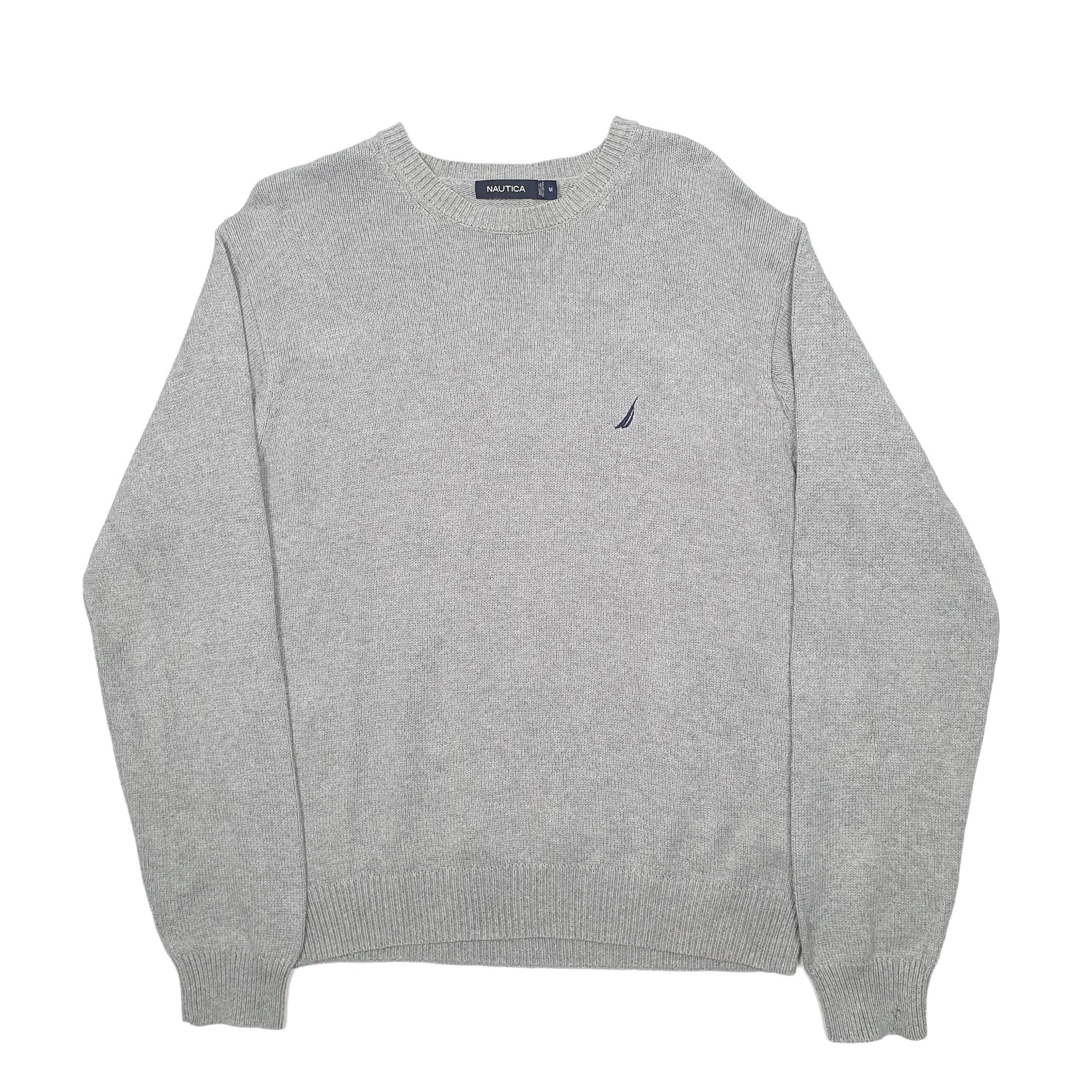 Mens Grey Nautica Knit Crewneck Jumper