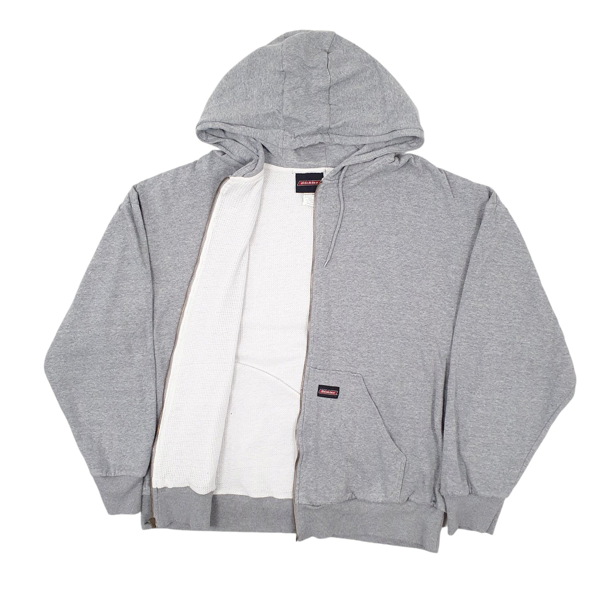 Mens Grey Dickies Hoodie Workwear Full Zip Jumper