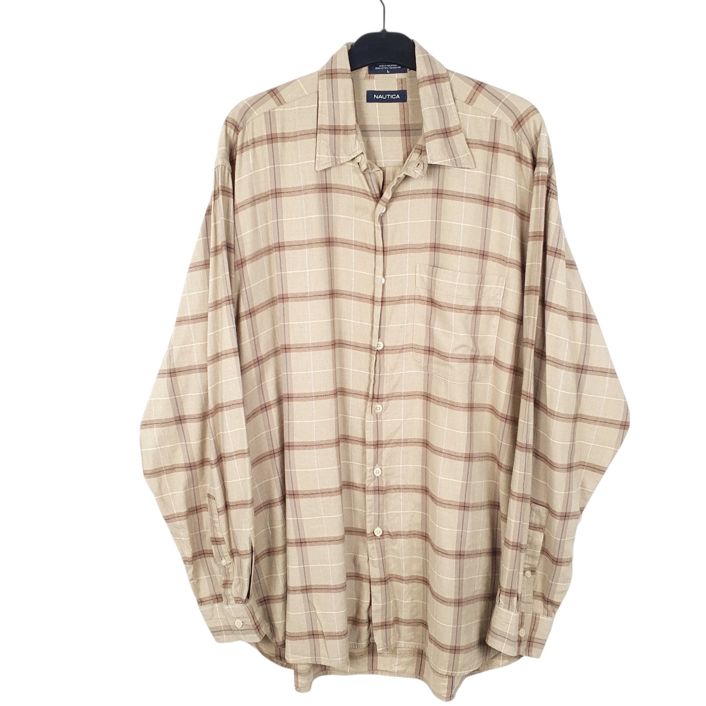 Mens Beige Nautica Blend Long Sleeve Shirt