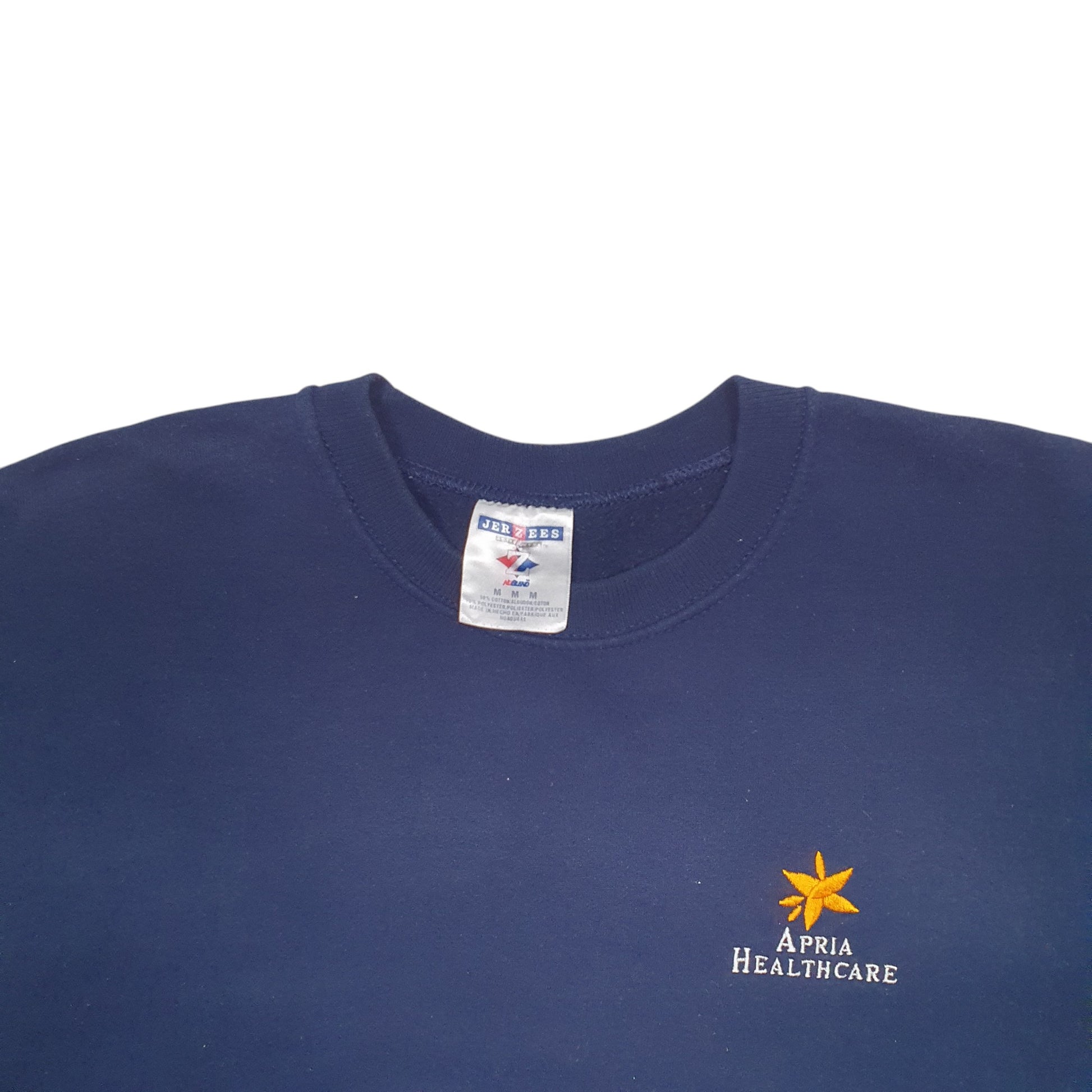 Womens Navy Jerzees Reworked Handmade Crewneck Jumper