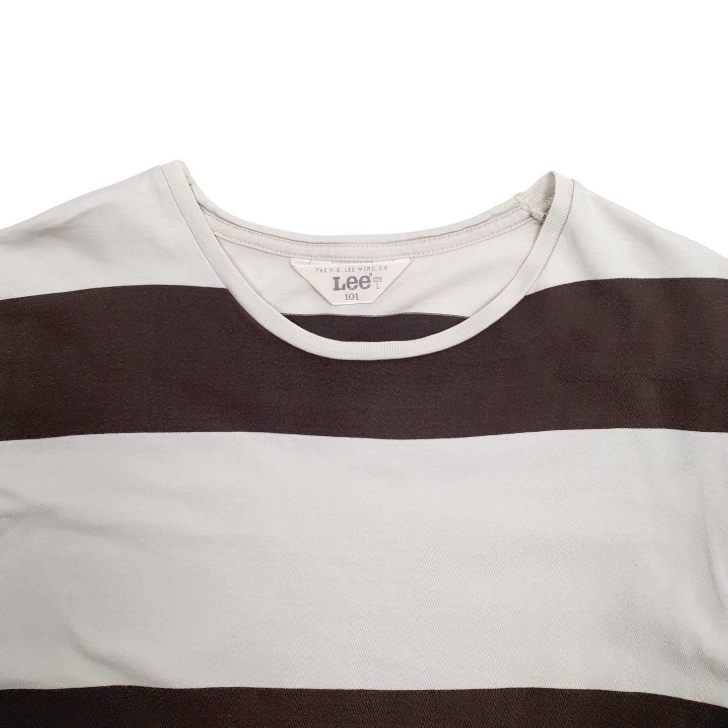 Mens Brown Lee Stripes Short Sleeve T Shirt