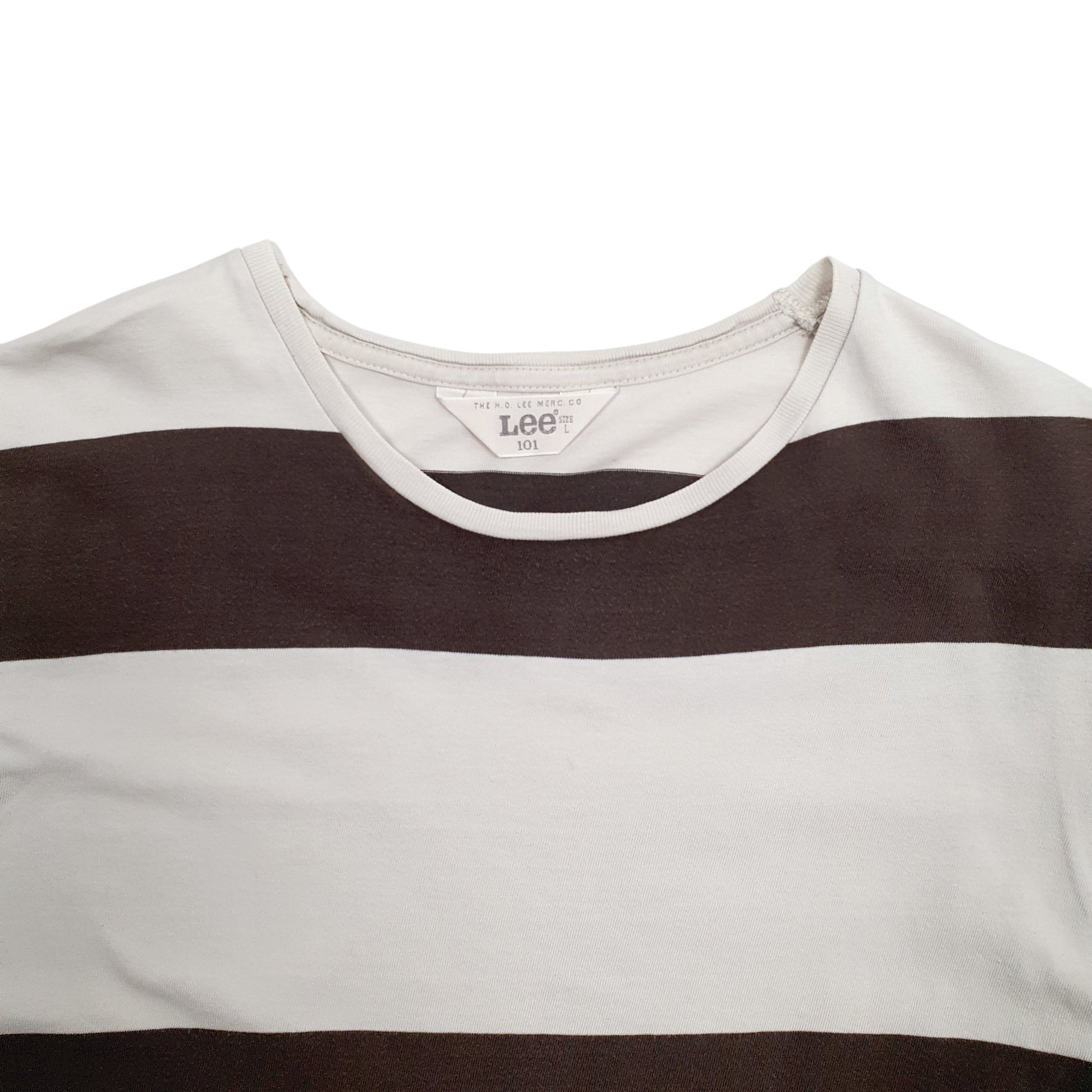Mens Brown Lee Stripes Short Sleeve T Shirt
